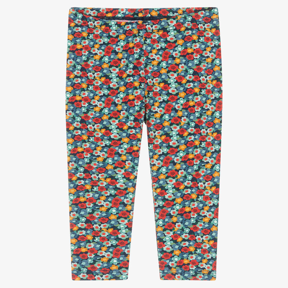 Mayoral - Girls Blue Floral Leggings | Childrensalon