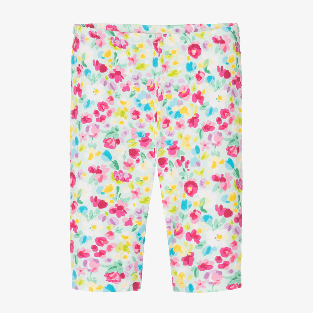 Mayoral - Girls Blue Floral Print Leggings | Childrensalon