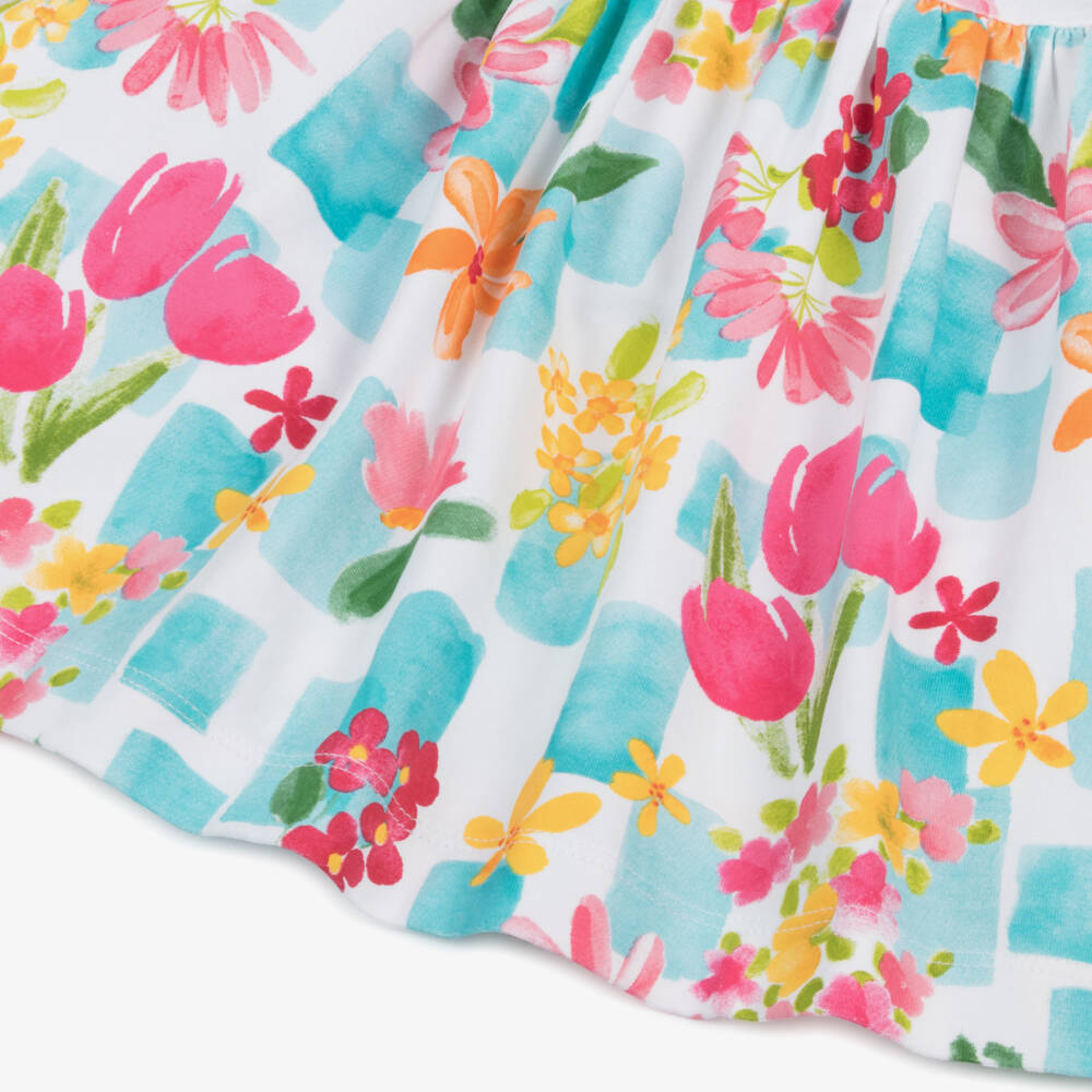 Mayoral-فستان أزرق مزهر بلا أكمام للبنات | Childrensalon Outlet