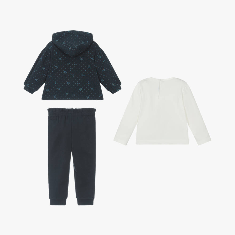 Mayoral-Girls Blue Floral Tracksuit Ensemble | Childrensalon Outlet