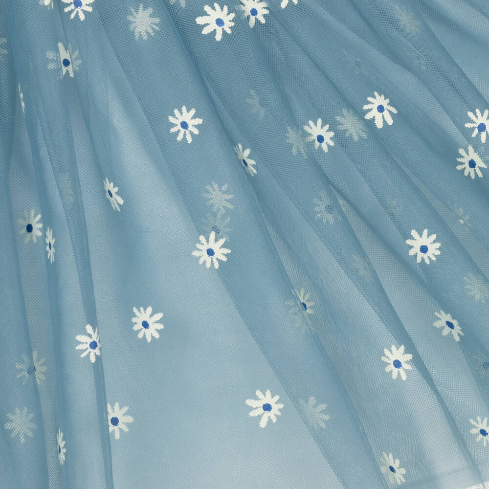 Mayoral-Футболка с цветами и голубая юбка из тюля | Childrensalon Outlet