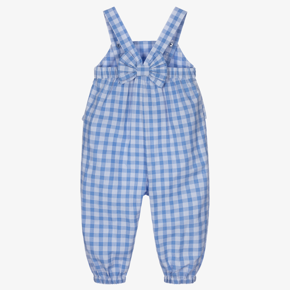 Mayoral-Girls Blue Gingham Jumpsuit | Childrensalon Outlet