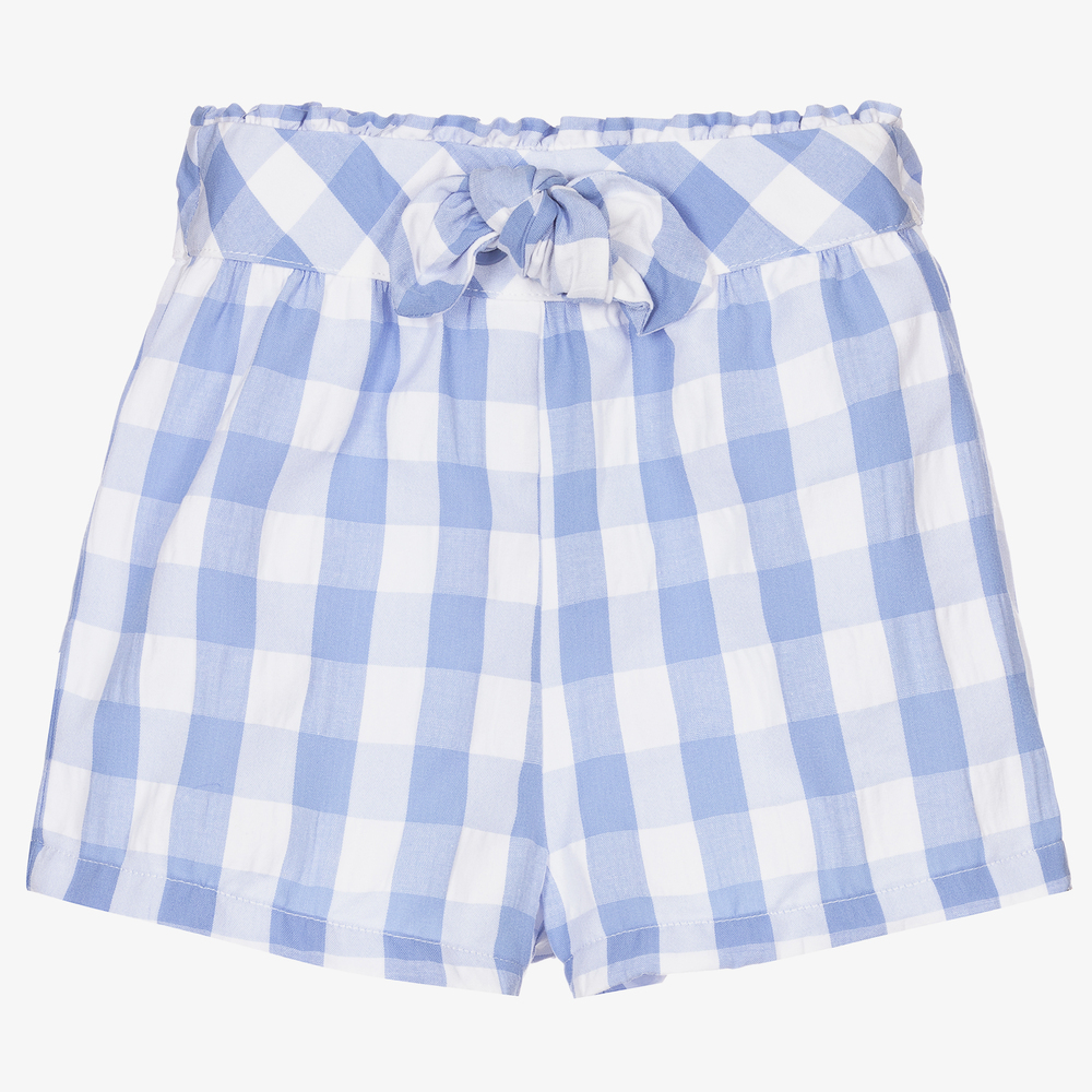Mayoral - Blaue Shorts mit Vichy-Karos (M) | Childrensalon