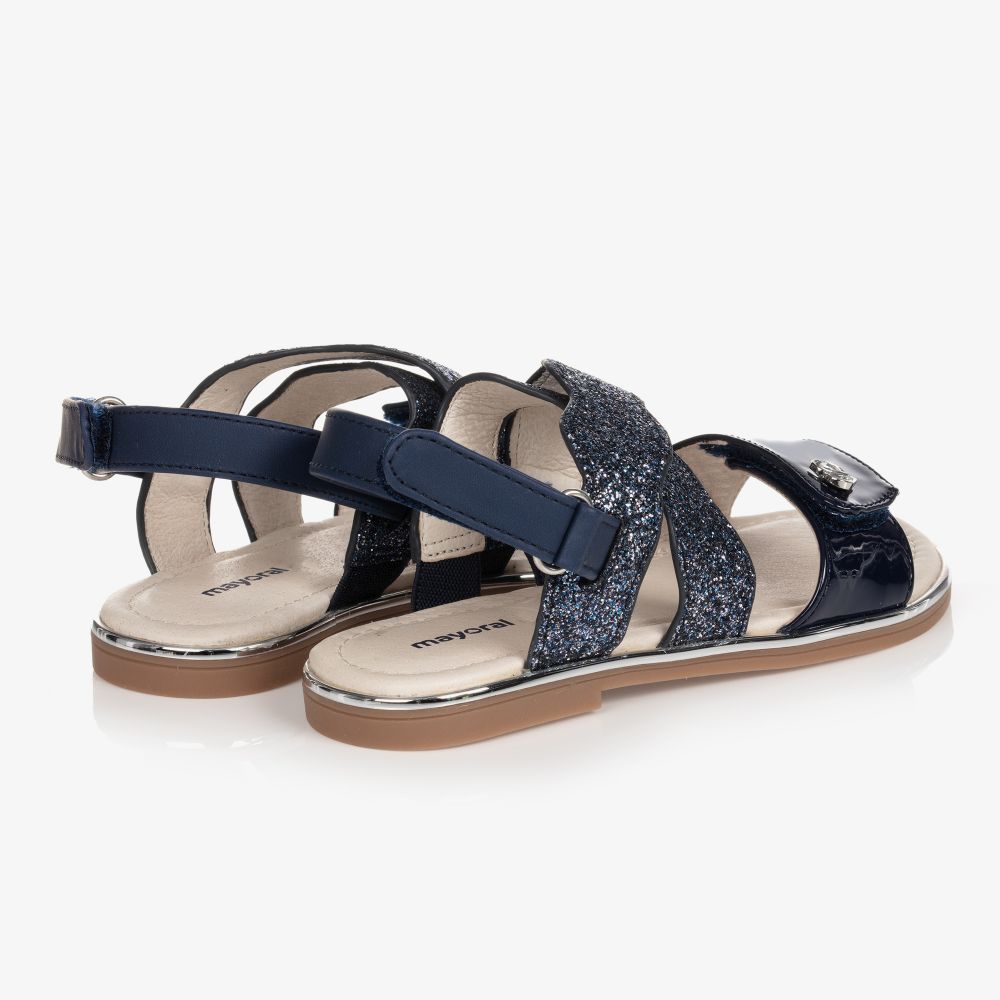 Mayoral-Girls Blue Glitter Sandals | Childrensalon Outlet