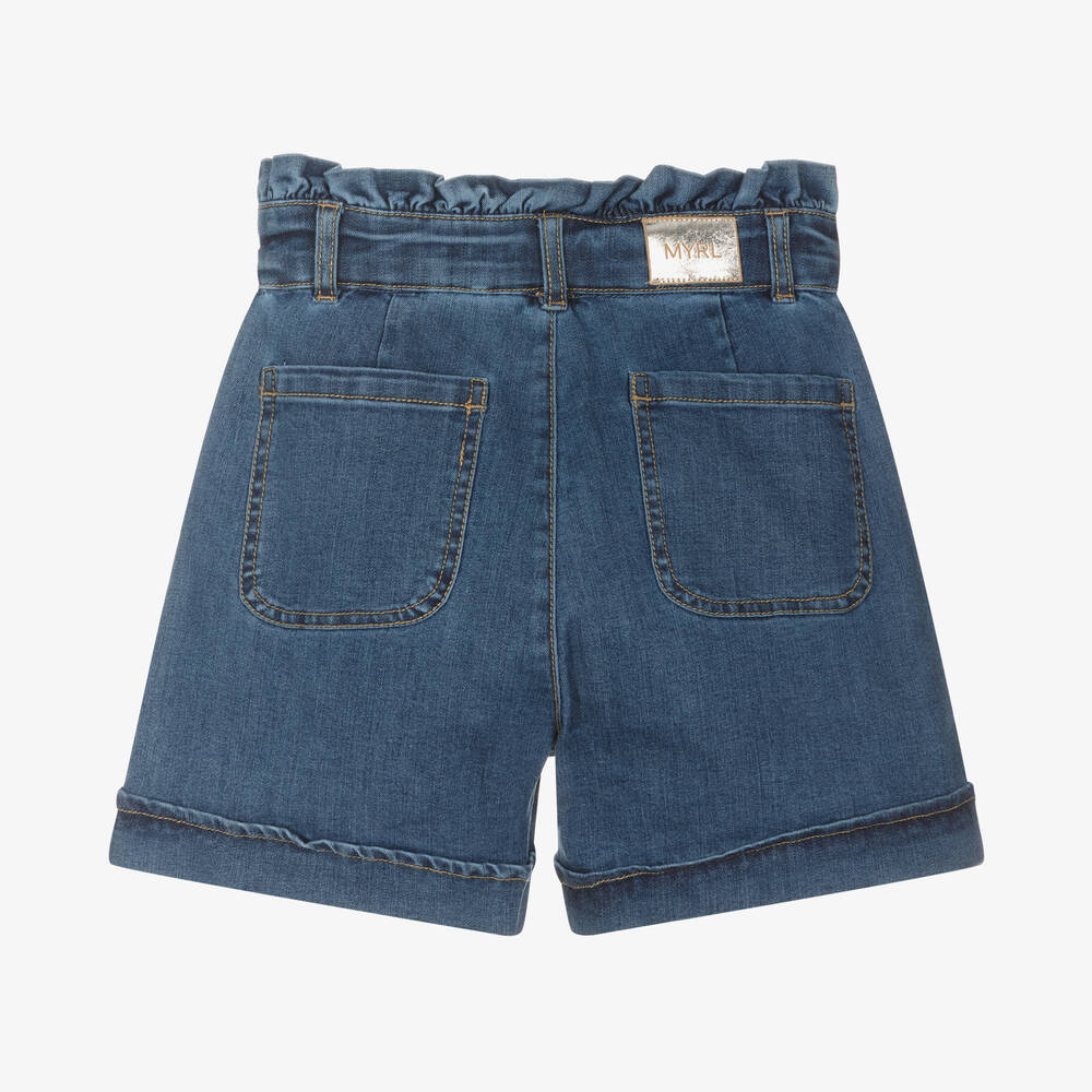 مايورال-شورت قطن دنيم لون أزرق للبنات | Childrensalon Outlet
