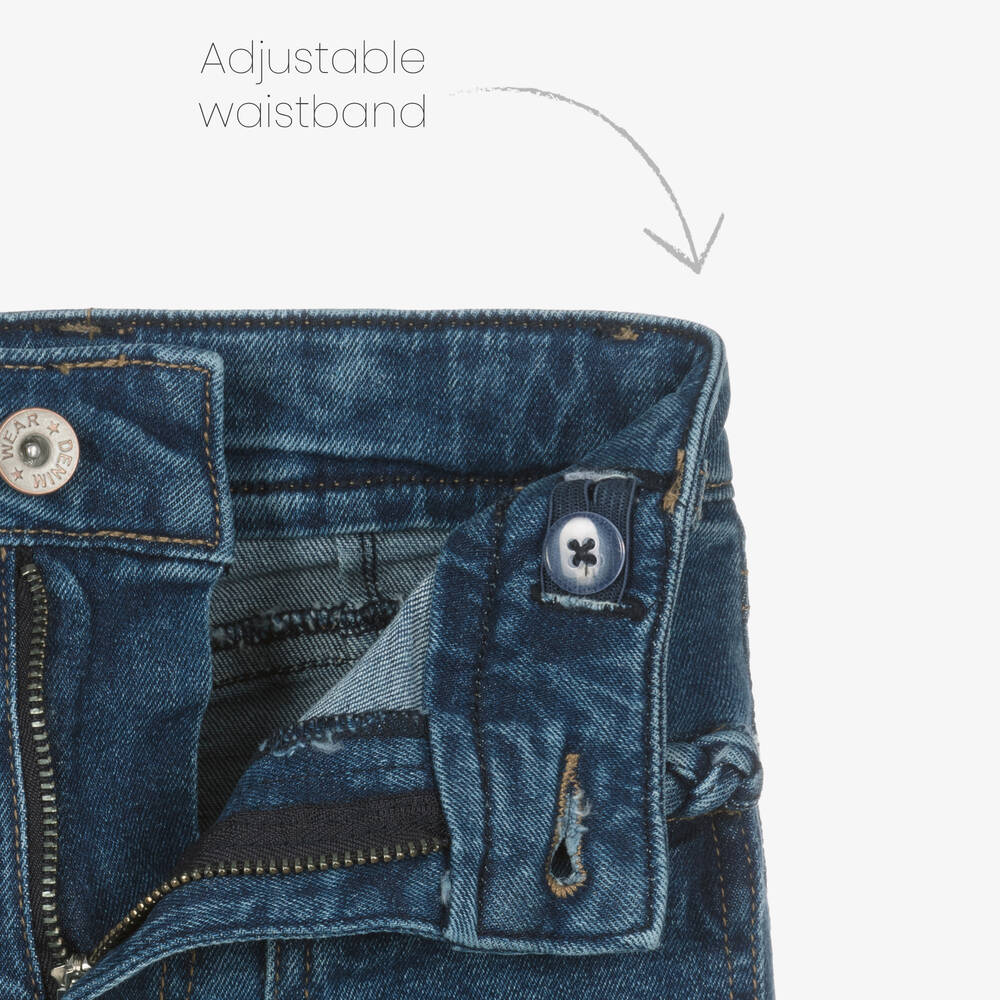 Mayoral-جينز قطن دنيم لون أزرق للبنات | Childrensalon Outlet