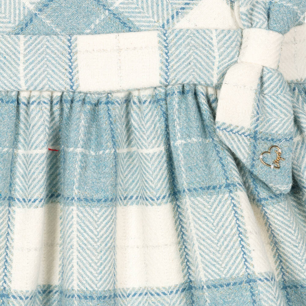 Mayoral-Girls Blue & Ivory Check Dress | Childrensalon Outlet