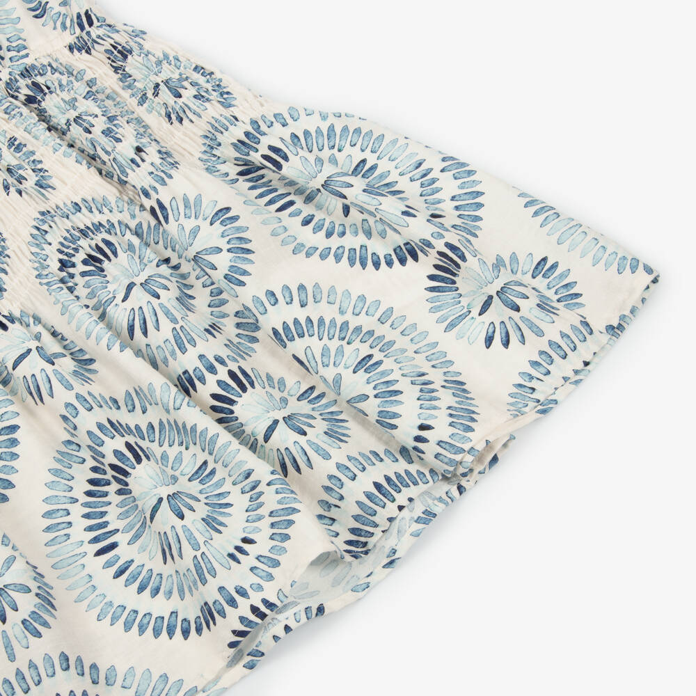 Mayoral-Girls Blue & Ivory Petal Dress | Childrensalon Outlet