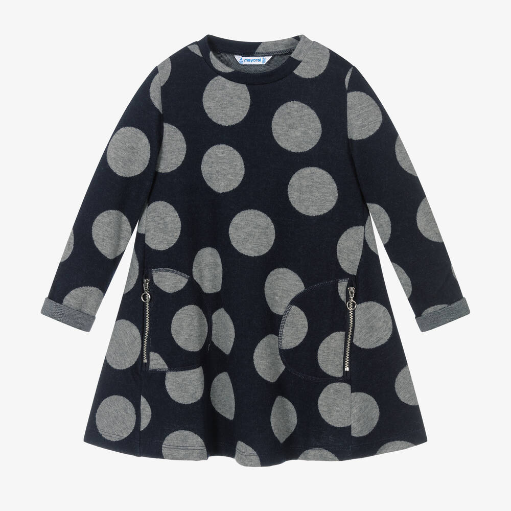 Mayoral - Robe bleue en jersey Fille | Childrensalon