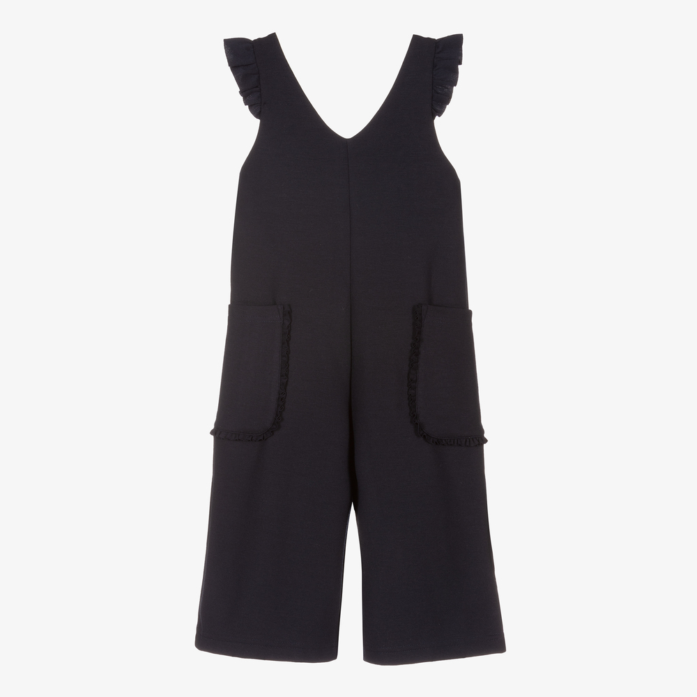 Mayoral - Combi-pantalon bleue en jersey Fille | Childrensalon