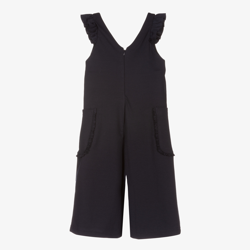 Mayoral-Girls Blue Jersey Jumpsuit | Childrensalon Outlet