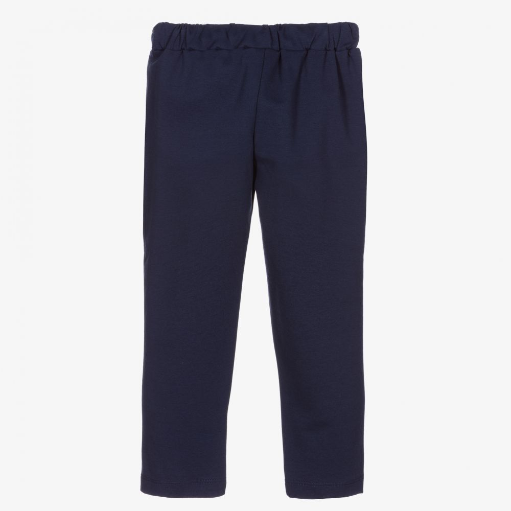 Mayoral-Girls Blue Jersey Trousers | Childrensalon Outlet