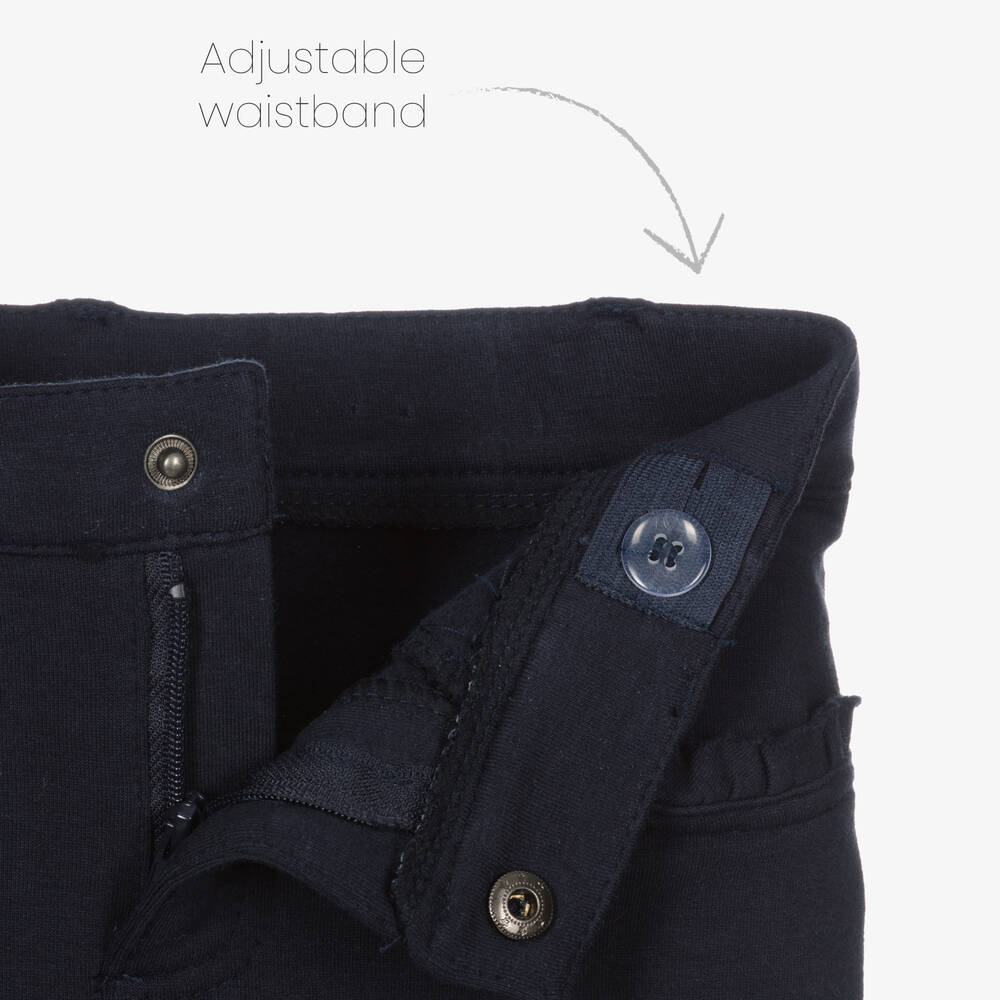 Mayoral-Girls Blue Jersey Trousers | Childrensalon Outlet