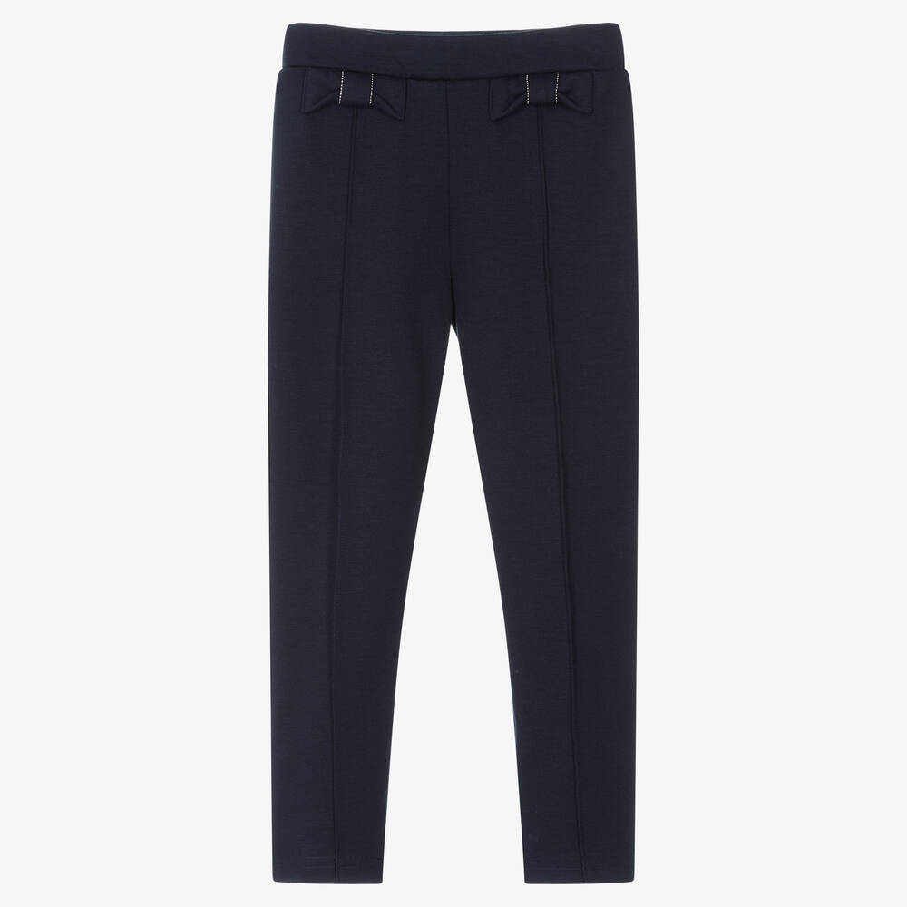 Mayoral - Girls Blue Jersey Trousers | Childrensalon