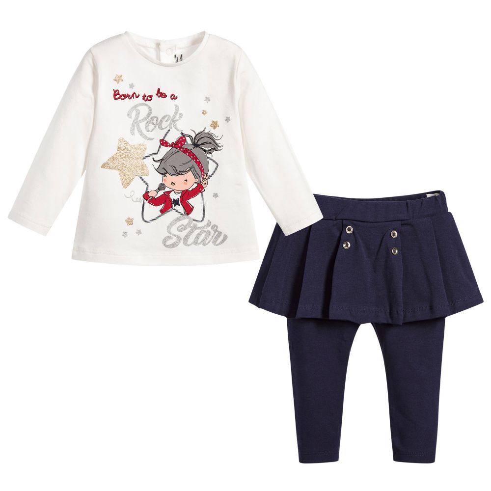 Mayoral-Girls Blue Leggings Set | Childrensalon Outlet