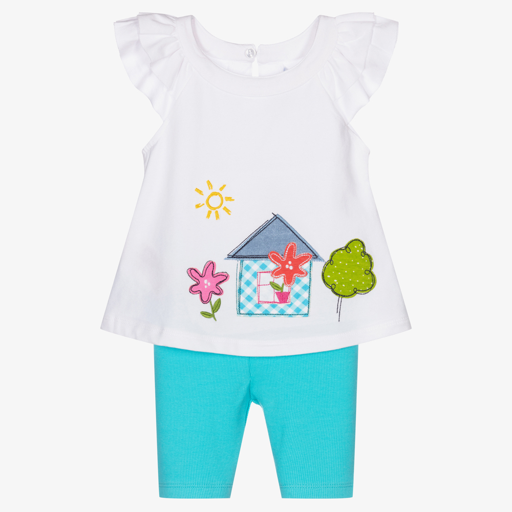 Mayoral - Girls Blue Leggings Set | Childrensalon