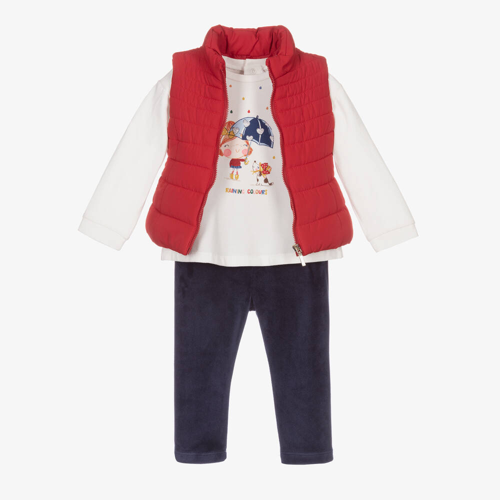 Mayoral - Ensemble legging rouge et bleu Fille | Childrensalon