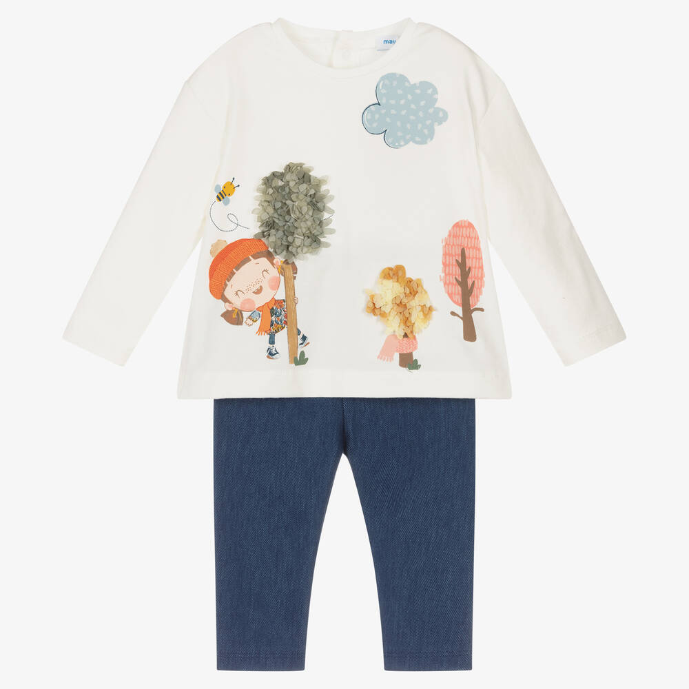 Mayoral - Blaues Leggings-Set für Mädchen  | Childrensalon