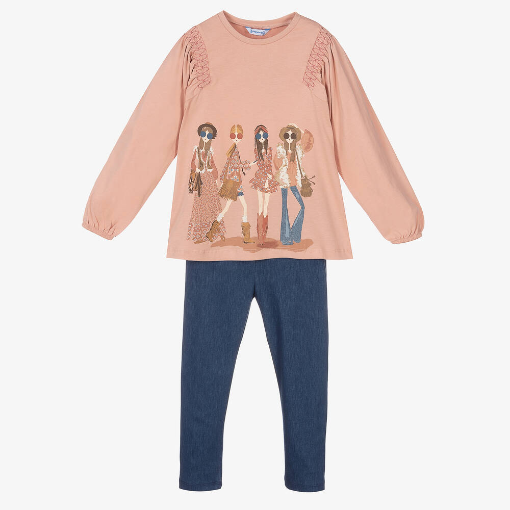 Mayoral-Girls Blue Leggings Set | Childrensalon Outlet