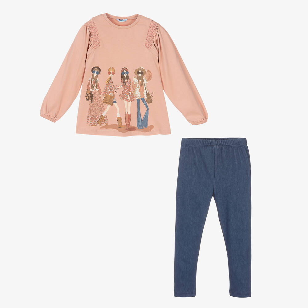 Mayoral-Girls Blue Leggings Set | Childrensalon Outlet