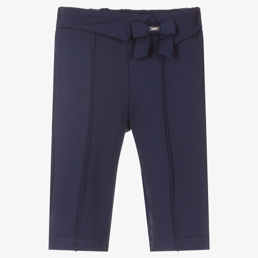 Mayoral - Голубые трикотажные брюки для девочек | Childrensalon