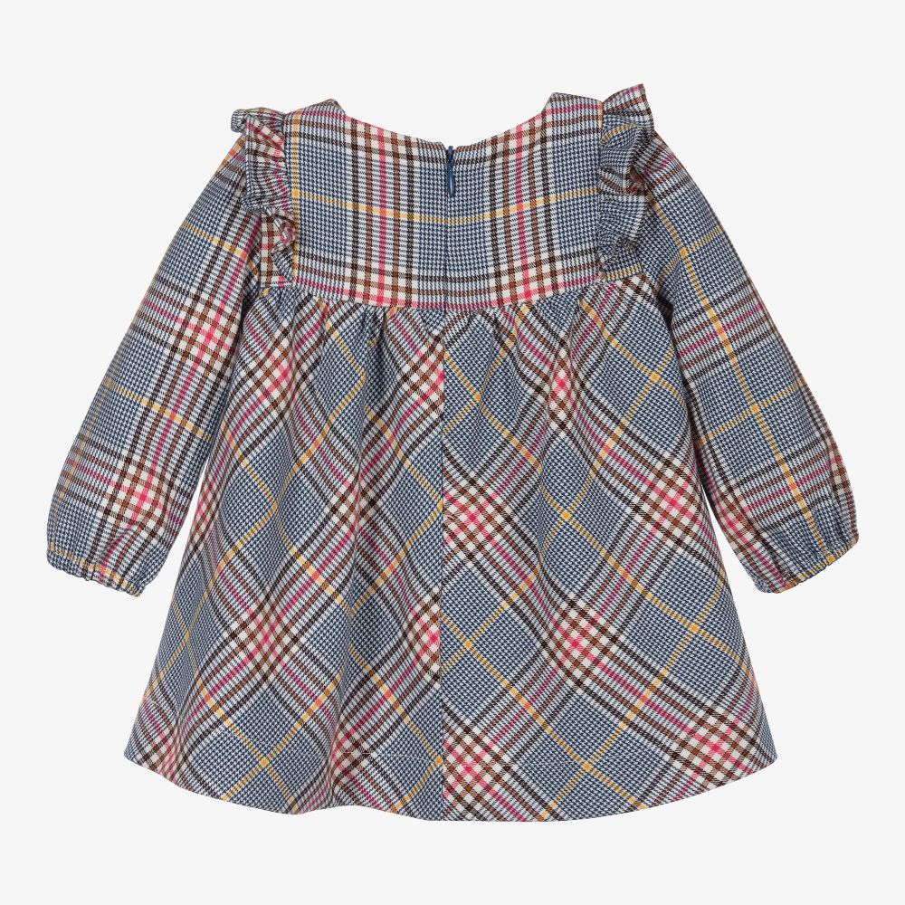 Mayoral-Girls Blue & Pink Check Dress | Childrensalon Outlet