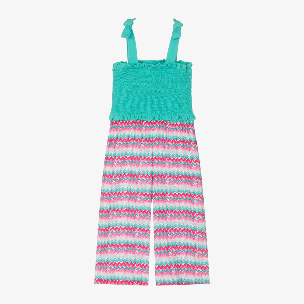 Mayoral-Girls Blue & Pink Cotton Trouser Set | Childrensalon Outlet