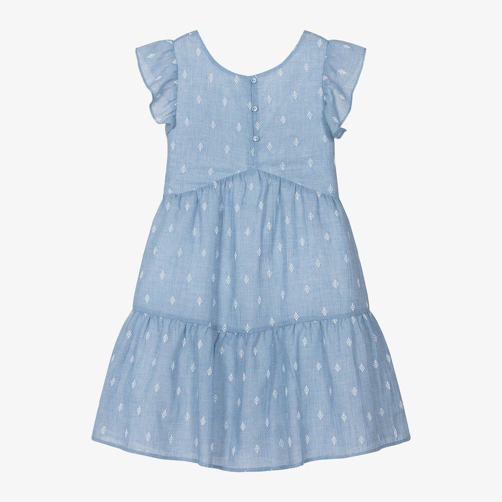 Mayoral-Girls Blue Printed Dress | Childrensalon Outlet