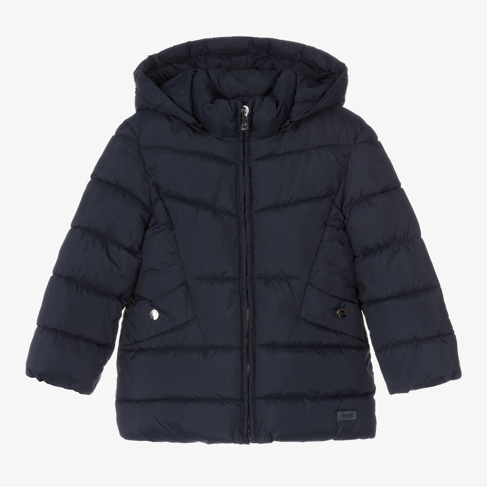 Mayoral - Girls Blue Puffer Coat | Childrensalon