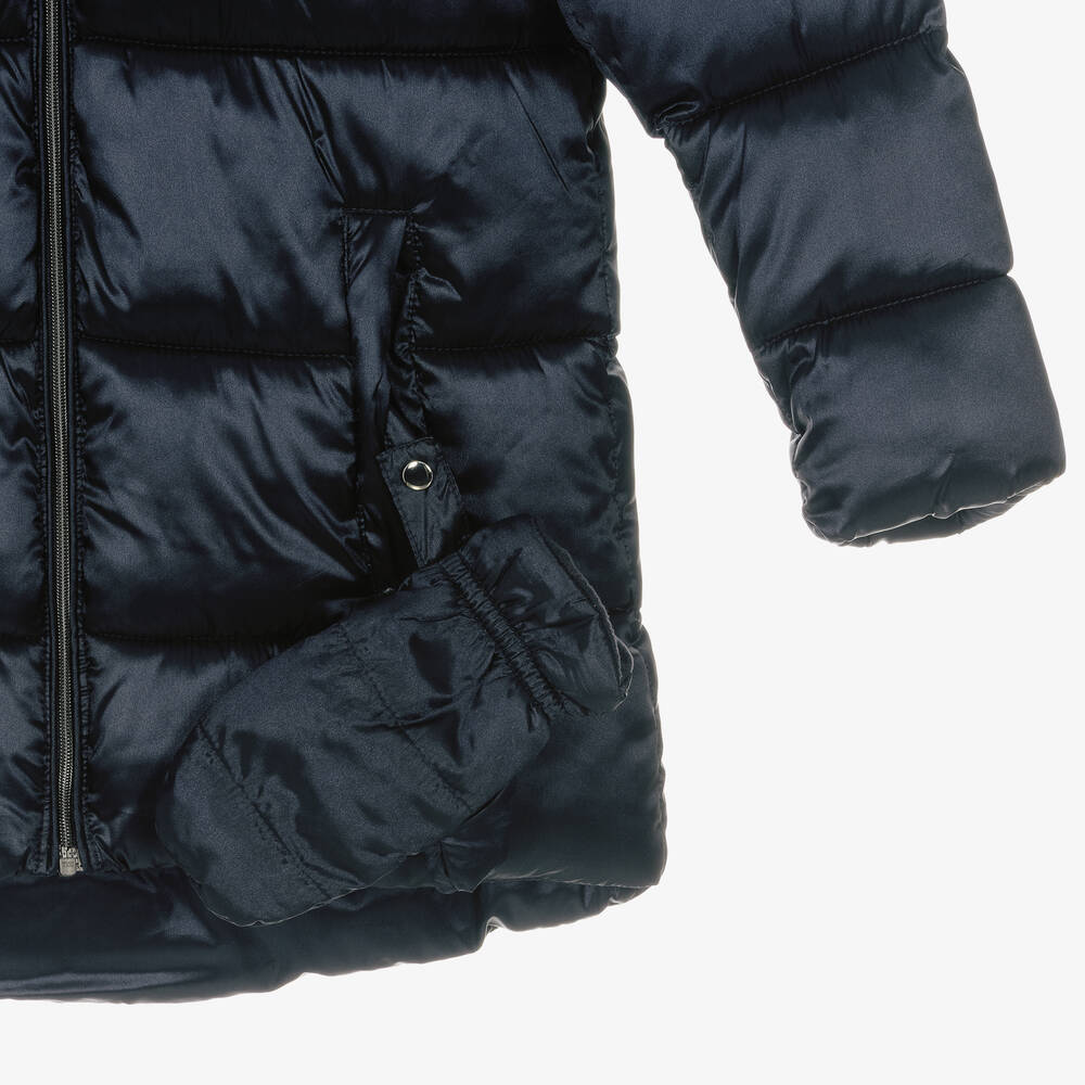 Mayoral-Girls Blue Puffer Coat  | Childrensalon Outlet