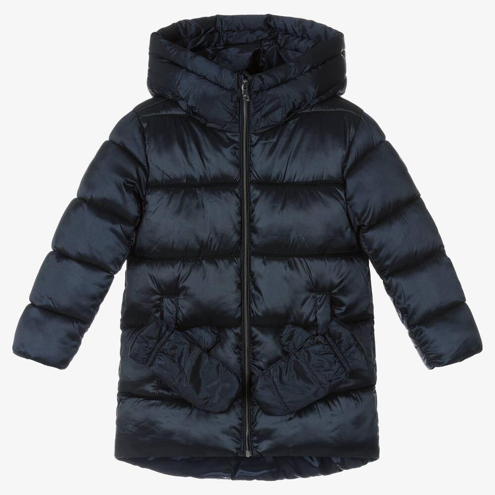 Mayoral - Girls Blue Puffer Coat  | Childrensalon