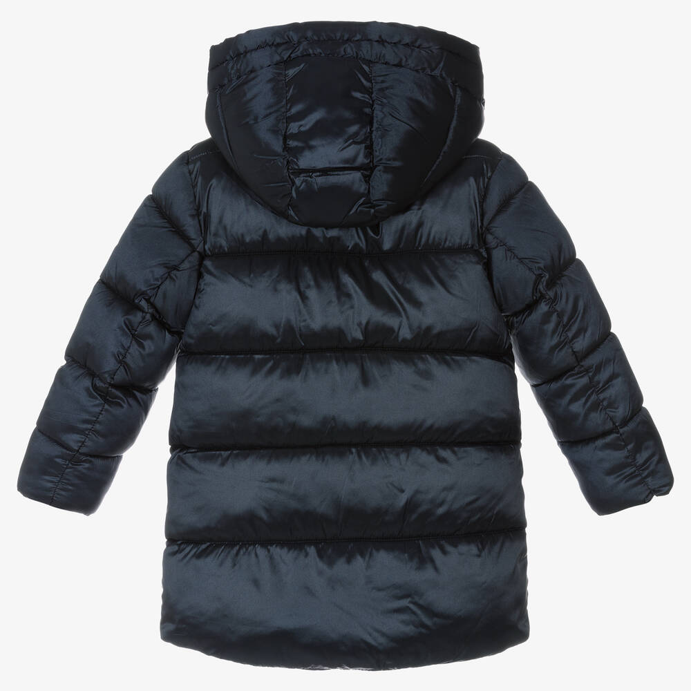 Mayoral-Girls Blue Puffer Coat  | Childrensalon Outlet