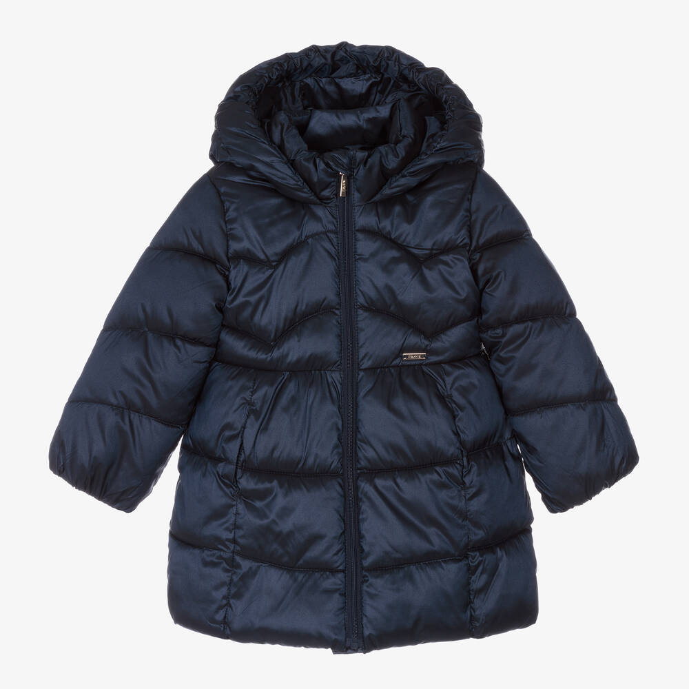 Mayoral - Girls Blue Puffer Coat | Childrensalon