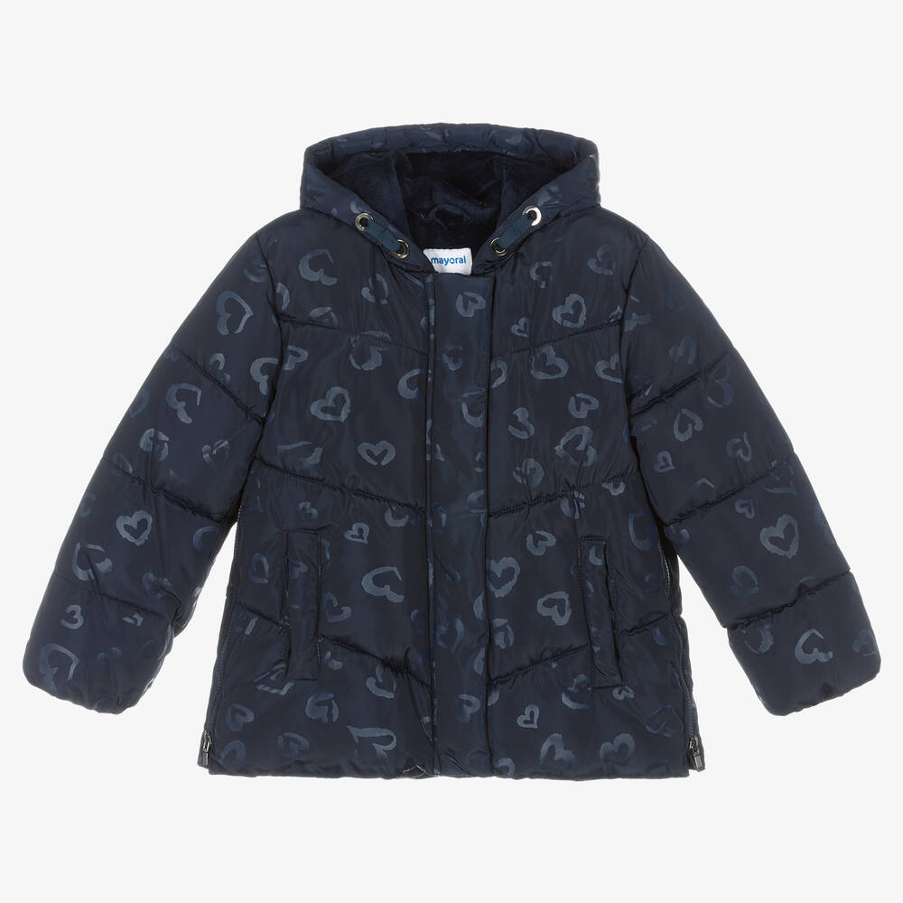 Mayoral - Girls Blue Puffer Jacket | Childrensalon