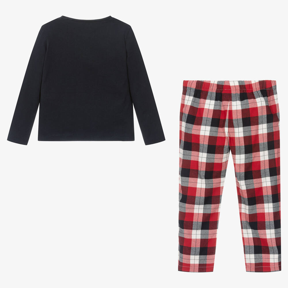 Mayoral-بيجاما قطن جيرسي لون كحلي وأحمر للبنات | Childrensalon Outlet