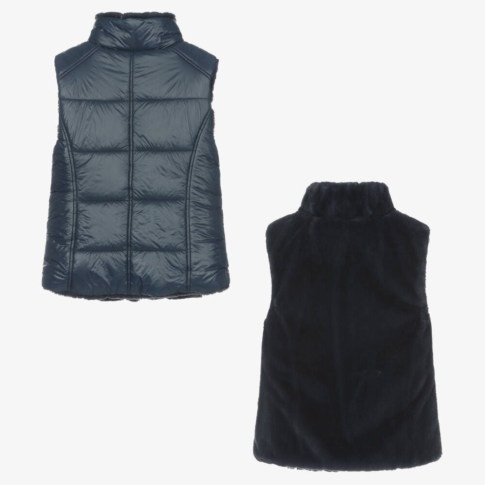 Girls blue gilet shop