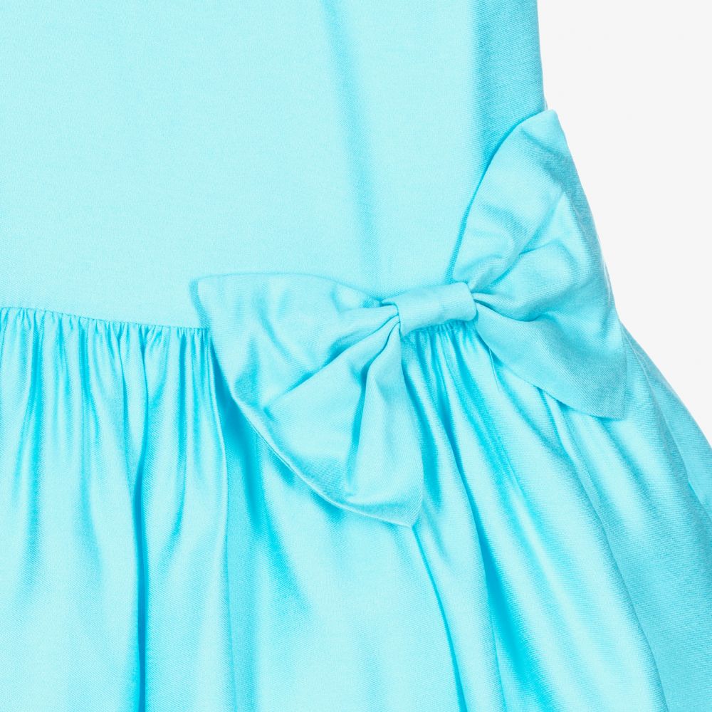 Mayoral-Голубое атласное платье для девочек | Childrensalon Outlet