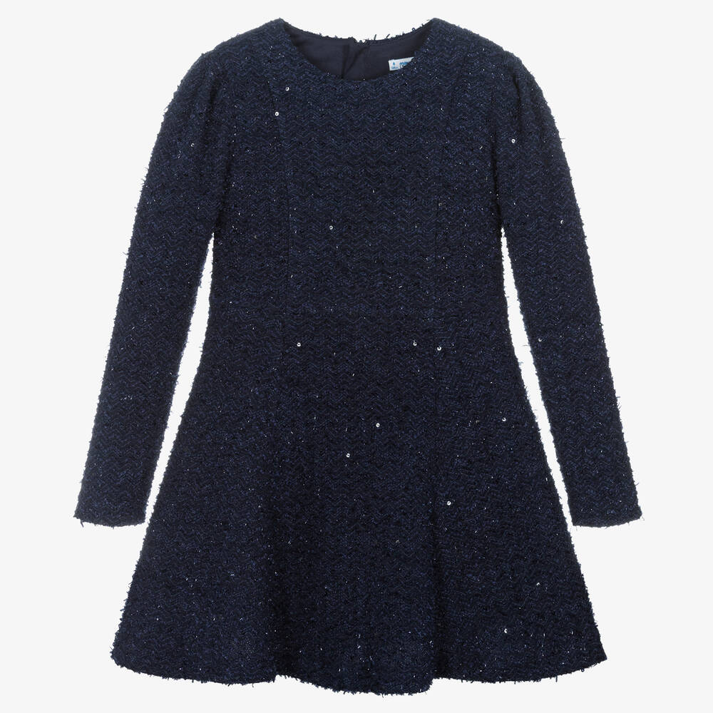 Mayoral-Синее платье с пайетками | Childrensalon Outlet
