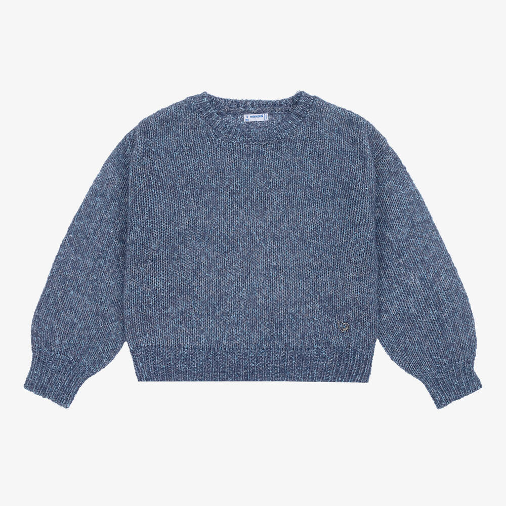 Mayoral - Blauer Pailletten-Strickpullover | Childrensalon