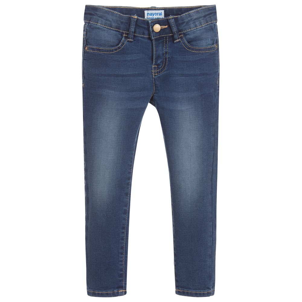 Mayoral - Girls Blue Skinny Fit Jeans | Childrensalon