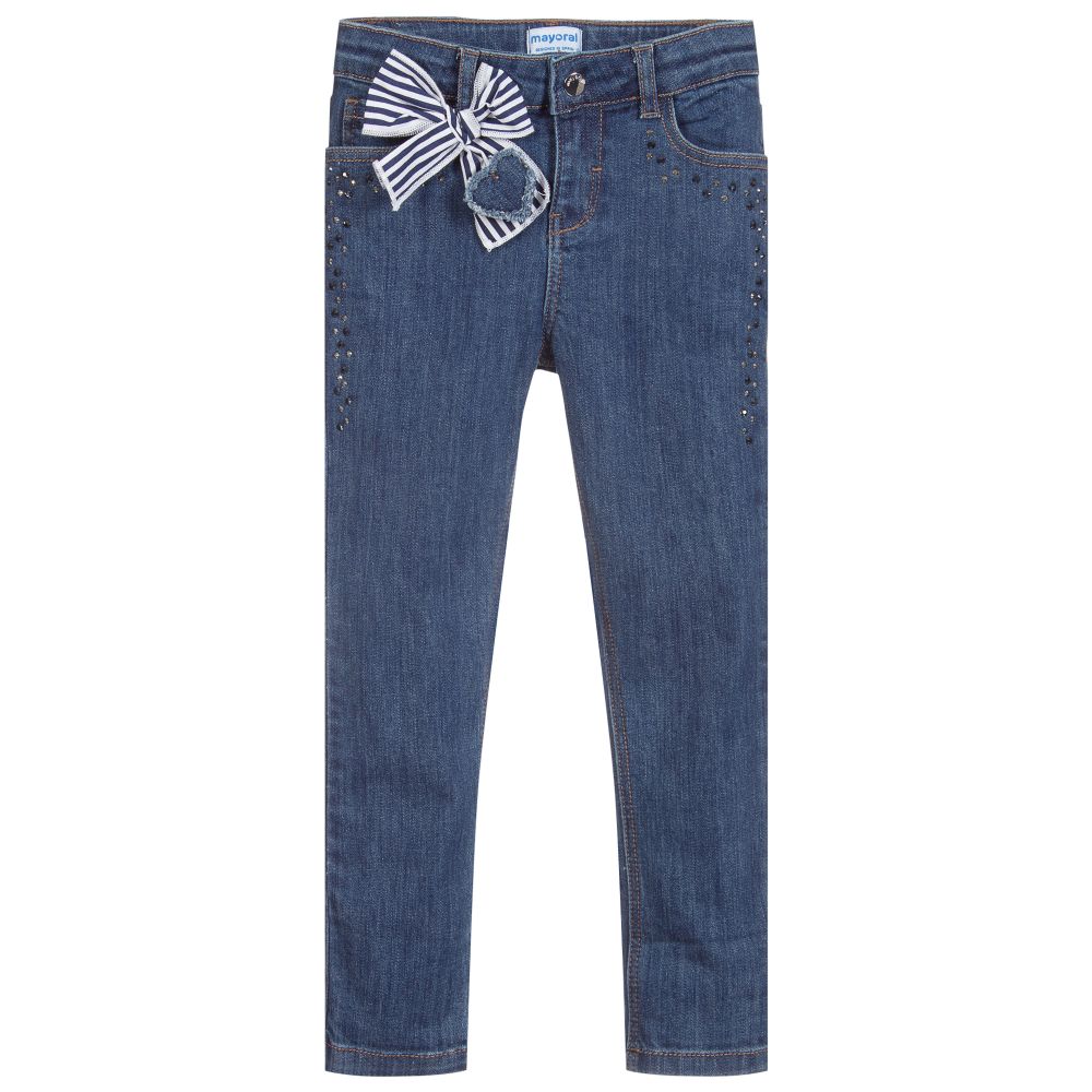 Mayoral-Girls Blue Skinny Fit Jeans | Childrensalon Outlet
