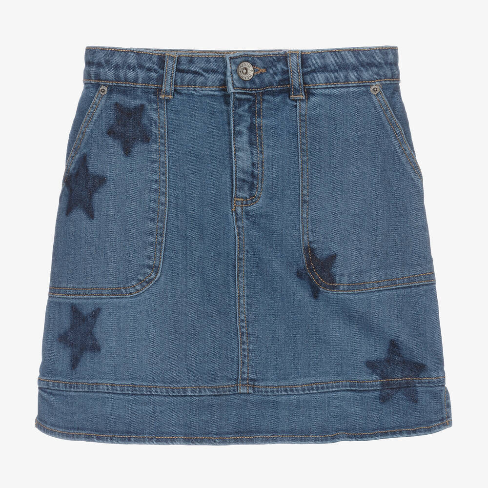 Mayoral - Girls Blue Star Denim Skirt | Childrensalon