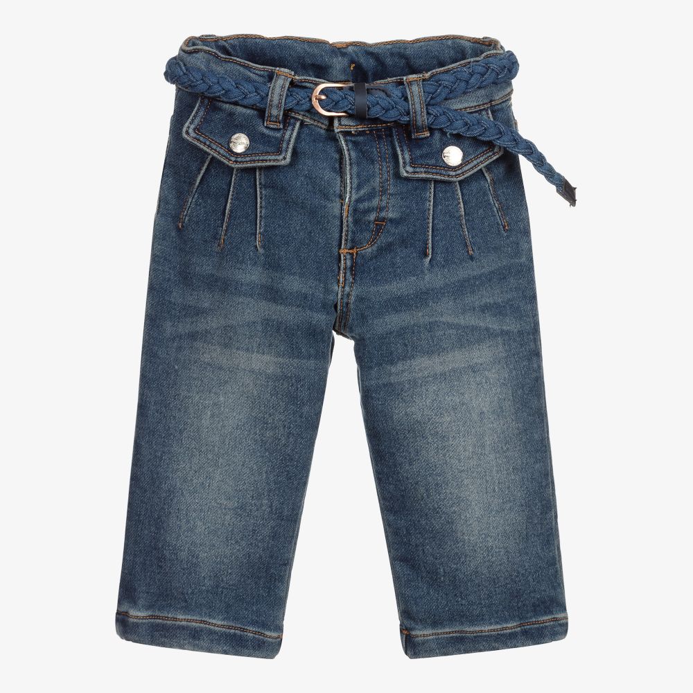 Mayoral - Girls Blue Straight Fit Jeans | Childrensalon