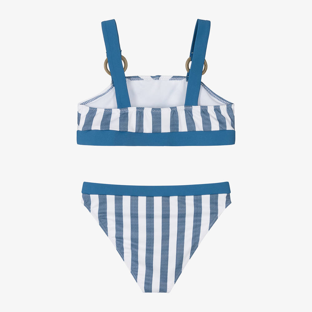 Mayoral-Girls Blue Striped Bikini | Childrensalon Outlet