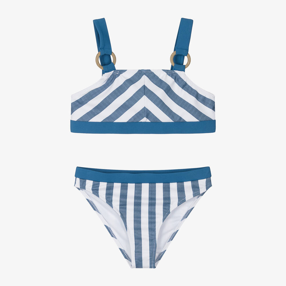 Mayoral-Girls Blue Striped Bikini | Childrensalon Outlet