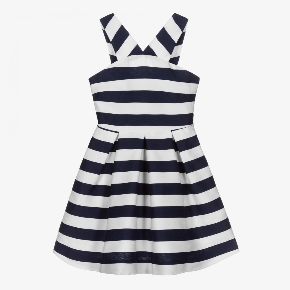 Mayoral - Girls Blue Striped Dress | Childrensalon
