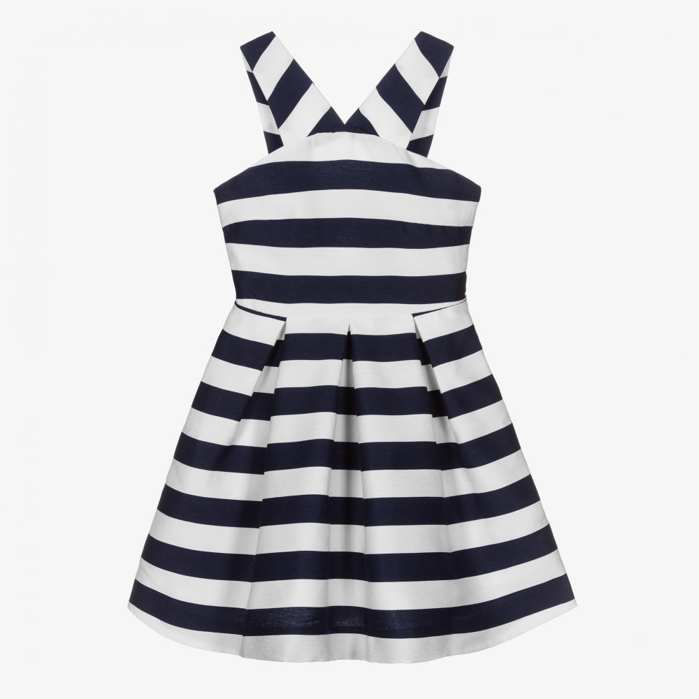 Mayoral - Robe bleue rayée Fille | Childrensalon