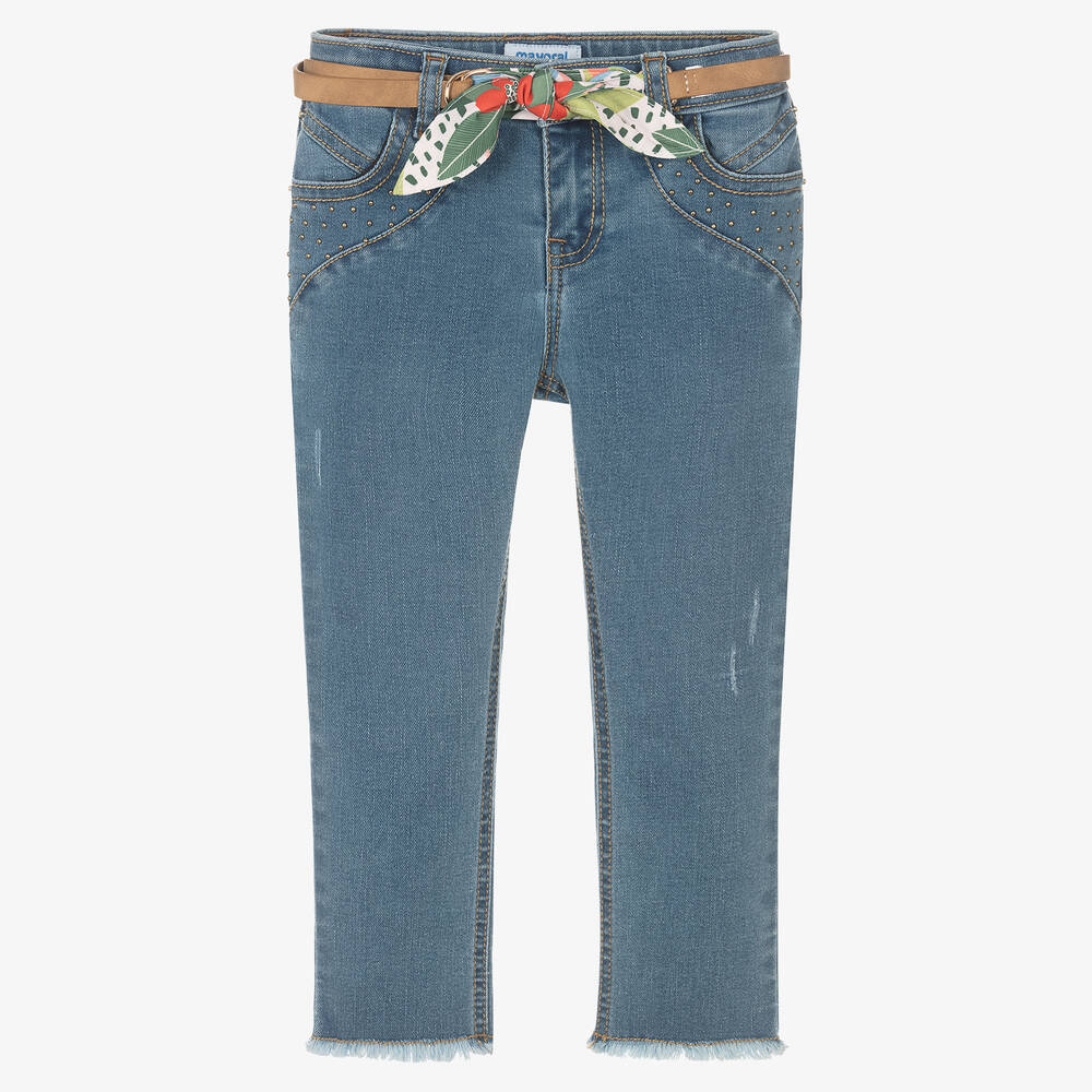 Mayoral - Голубые джинсы с заклепками | Childrensalon