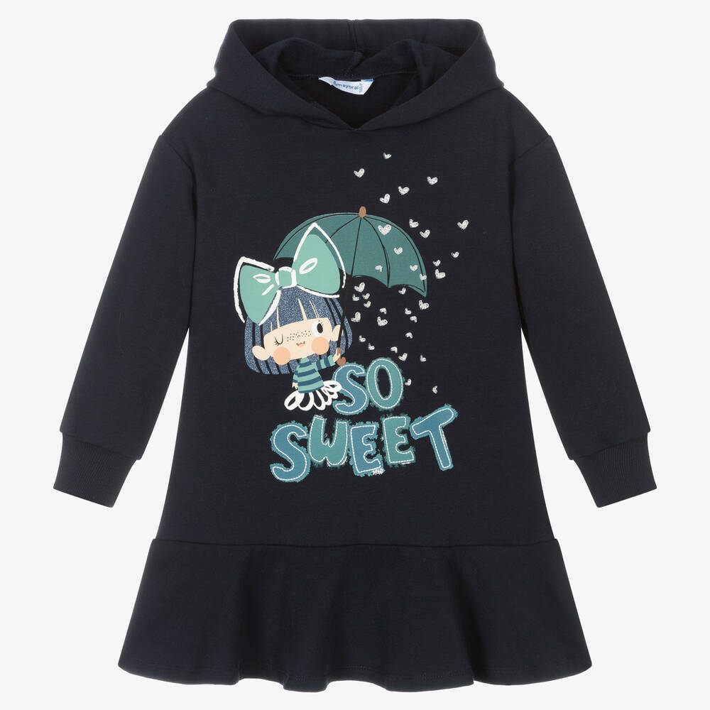 Mayoral-Синее платье-свитшот для девочек | Childrensalon Outlet