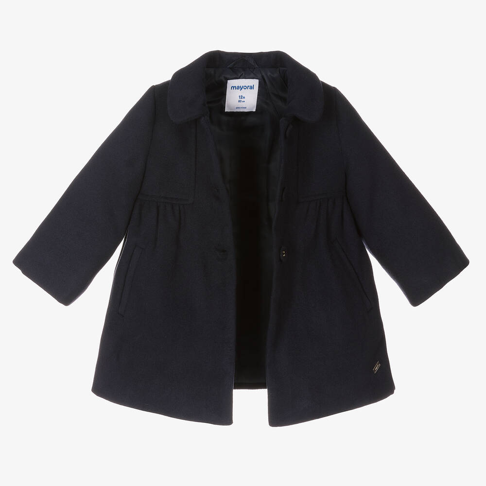 Mayoral Girls Blue Traditional Coat Childrensalon Outlet